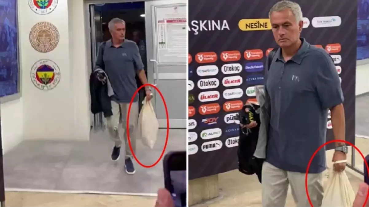 Mourinho’nun stattan ayrılırken elinde taşıdığı büyük torba merak konusu oldu