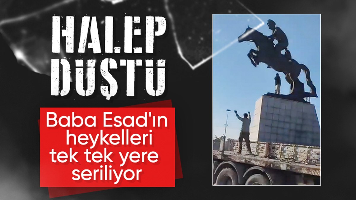 Suriye’de muhalifler Hafız Esad’ın heykellerini yıkıyor